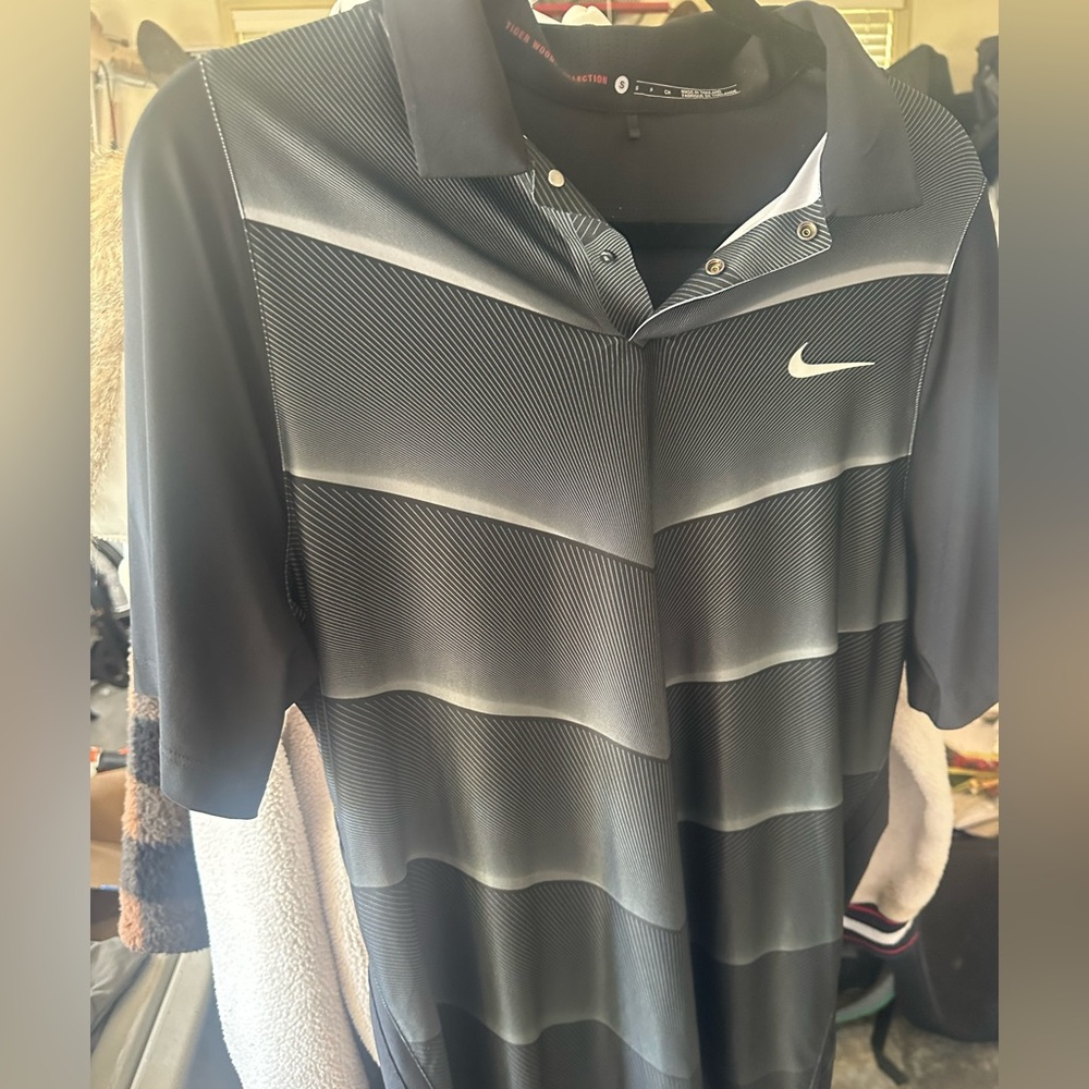 Nike Black and White Polo Shirt Performance Collection